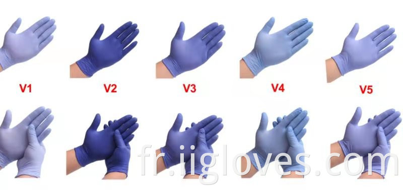 Gants d'examen nitrile bleu jetable